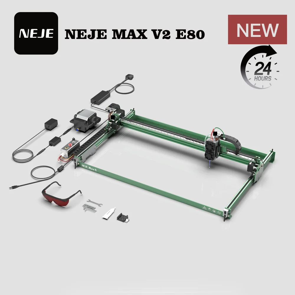 

Лазерный гравер NEJE MAX V2 E80 80W 455 нм с линзой 4XFAC для высокоскоростной глубокой гравировки и резки дерева, акрила, металла, промышленного класса