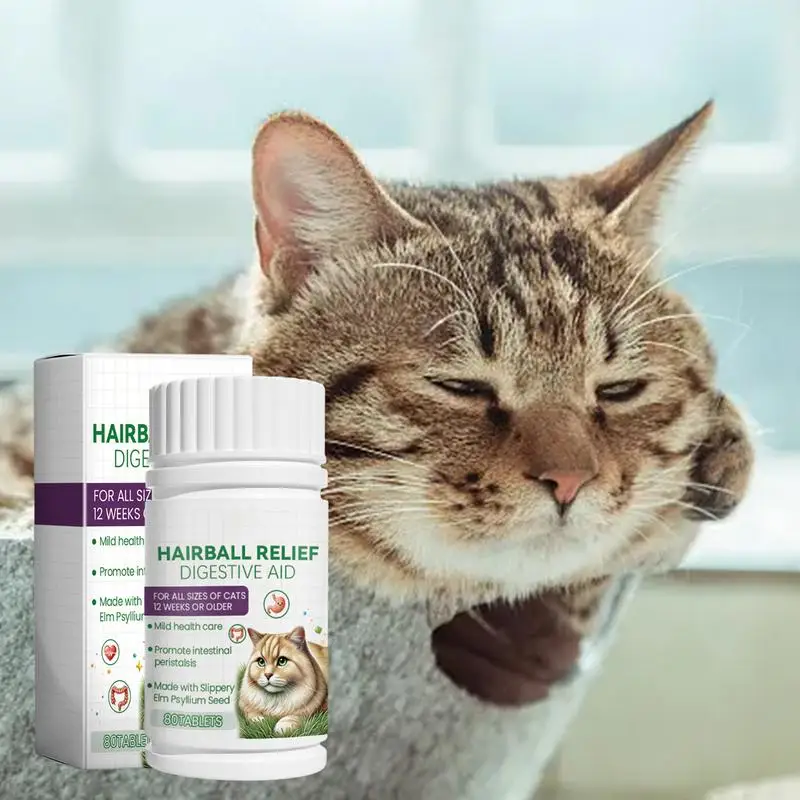 Safe Mild Pet Grass Digestive Tablets Kitten Nourishing Intestinal Tablets Natural Ingredients Cat Dog Dietary Fiber Tablets