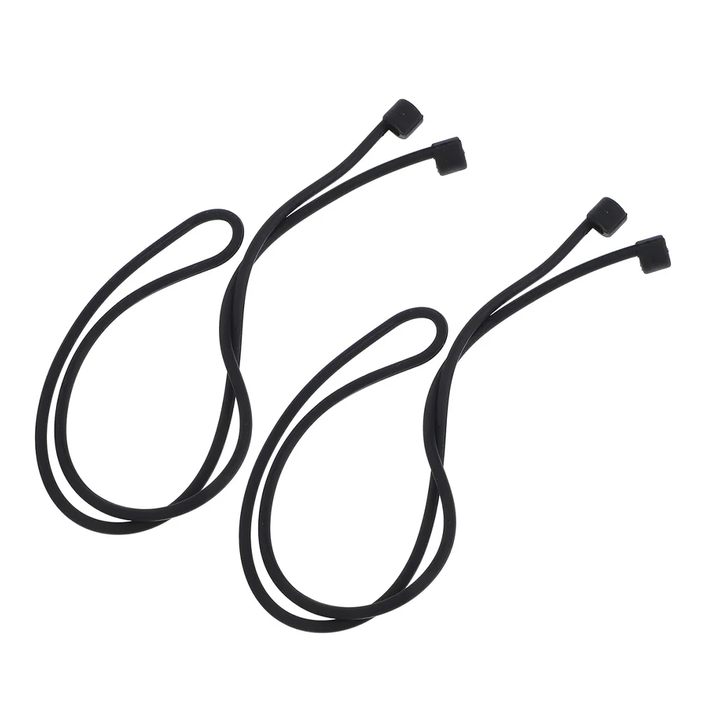

2Pcs Earphone Anti-Lost Lanyard Silicone Flexible Strap Cord Detachable Earbud Holder for Jogging Commuting Flexible Cord