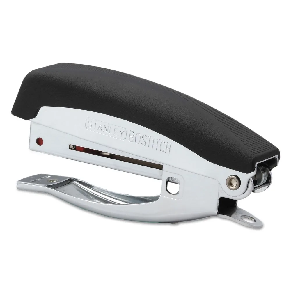 20-Sheet Hand-Held Stapler with Anchor Hole, Chrome/Black for Office Use