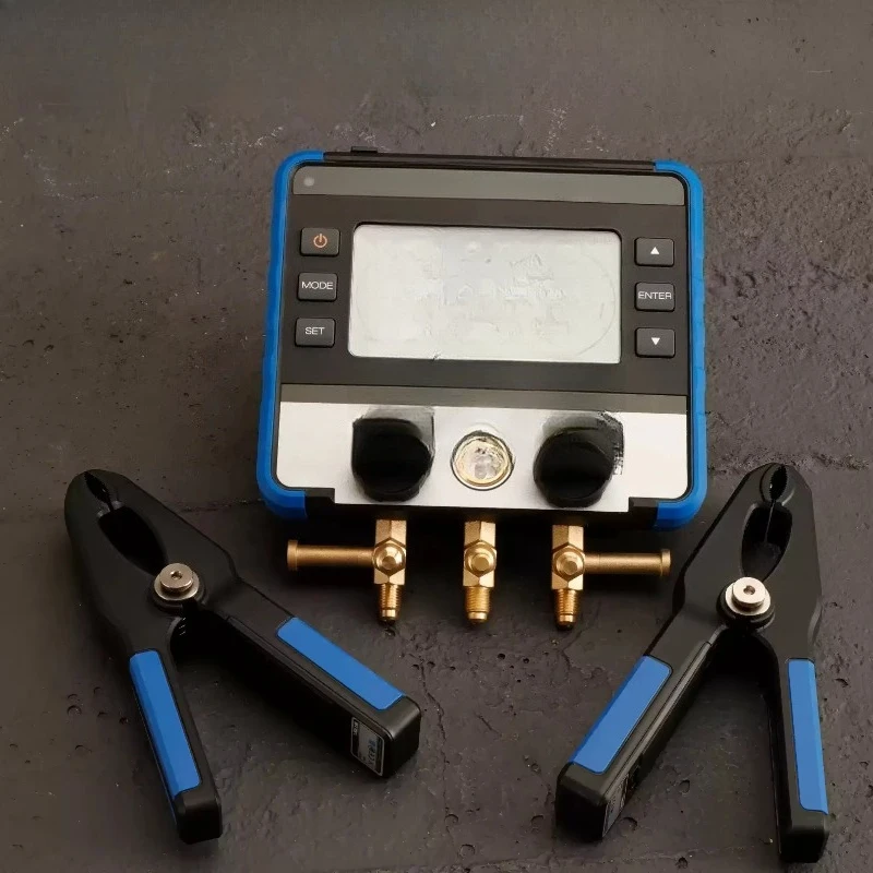 

Numerical Digital Manifold Pressure Gauge with 1.5m Rubber Hose Multifunctional Refrigeration Pressure Gauge