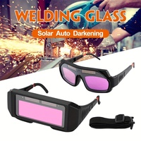 1 Set Automatic Dimming Welding Glasses With 5pcs Protective Film, Solar Powered Auto Darkening Welding Glasses, Welder Glasses