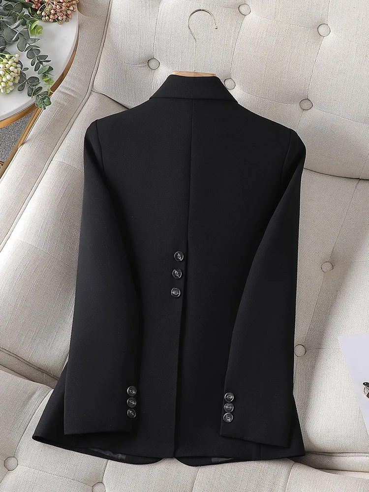 Spring Autumn Blue Black Pink Coffee Blazer Women Ladies Female Business Work Wear Long Sleeve Single Button Solid Formal Jacket