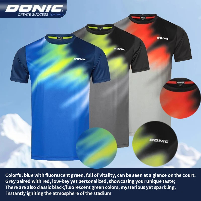 

DONIC sportswear short sleeved Zhang Jike same style quick drying round neck casual competition training T-shirt 83252