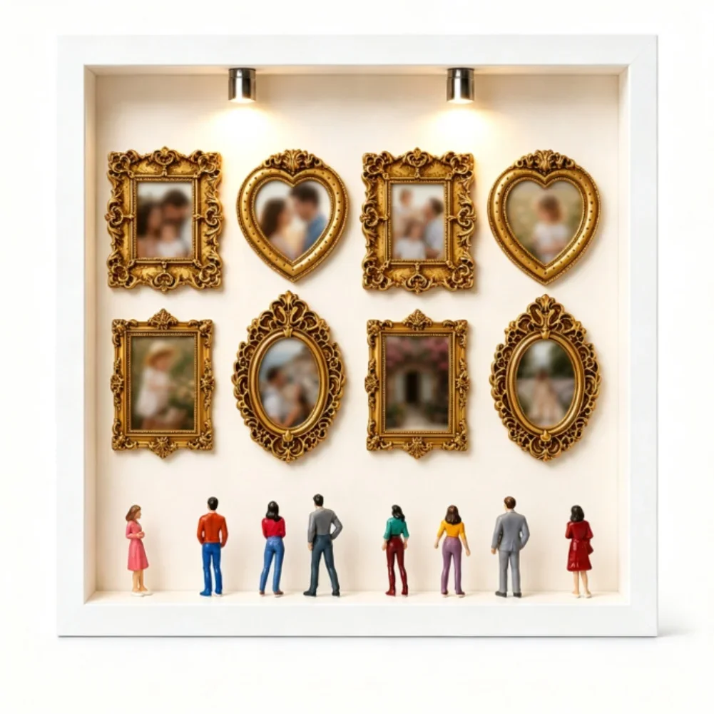 For Anniversary Commemoration Black DIY Shadow Box Frame MDF Material Construction Effortless Assembly Process