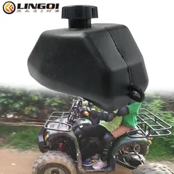 LINGQI RACING Motorcycle Gas Petrol Fuel Tank With Cap Black Plastic Oil Cans Tanks For Mini ATV Quad Off Road Vehicle Parts