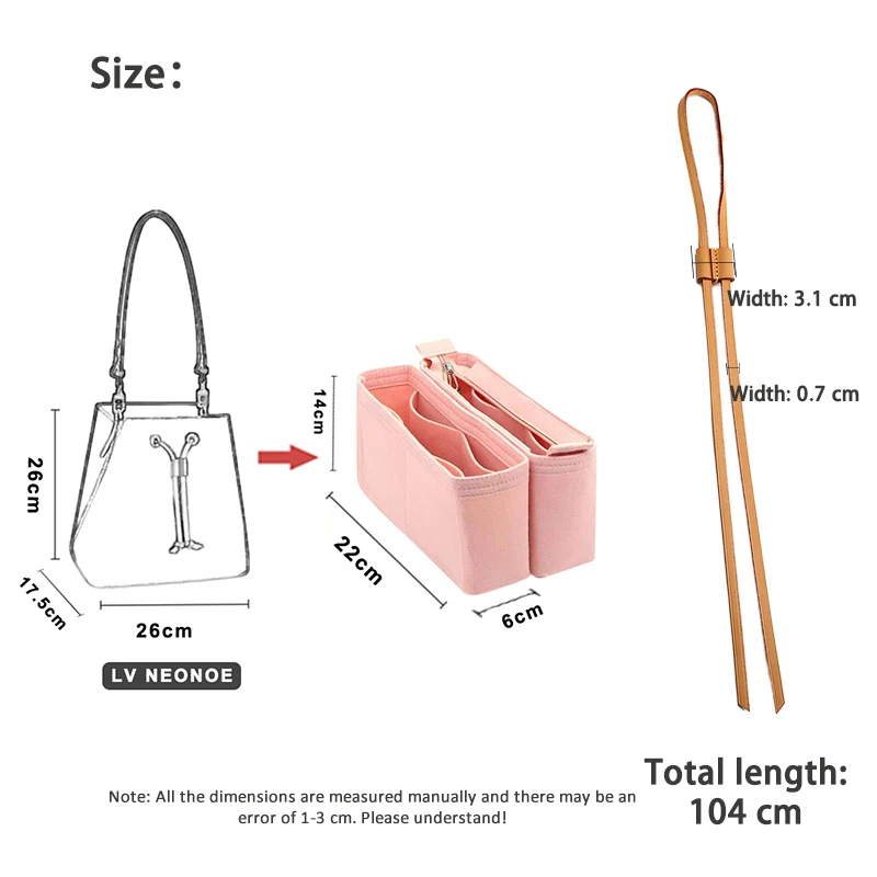 EverToner Leather Drawstring Strap Shoulder Straps Slide Lock Buckle Drawstring for L-Noe BB Bucket Bags Replacement Accessory