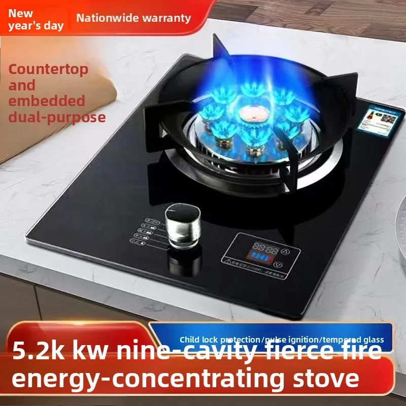 

Газовая плита Haotaitai с одной конфоркой, высокая мощность пламени, для сжиженного и природного газа, настольная, полностью медная.