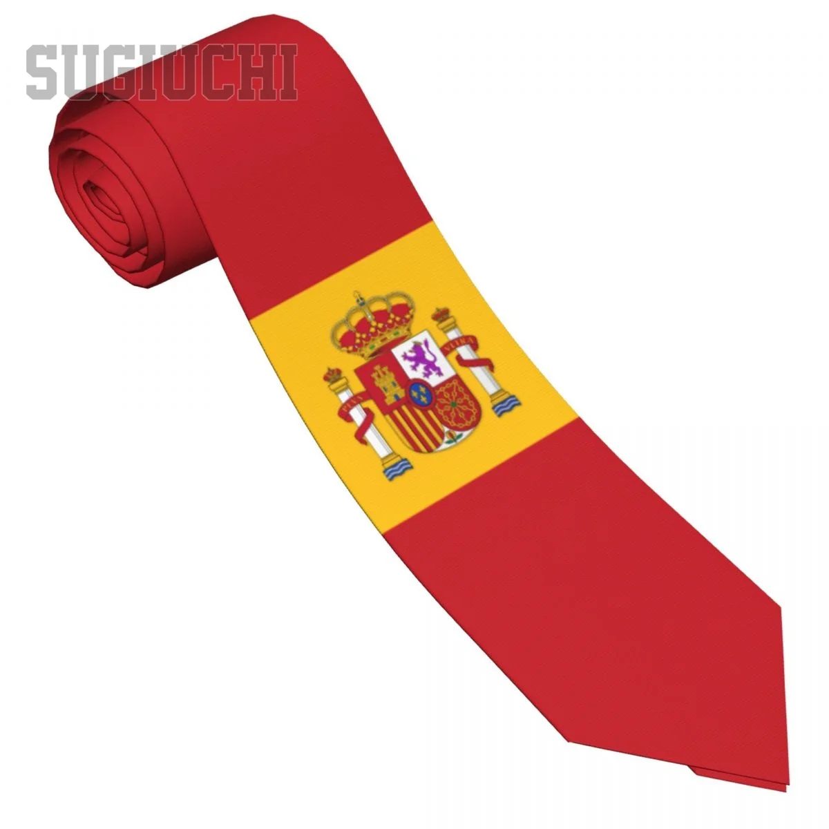 Spain Flag Emblem Men Women Neck Ties Casual Plaid Tie Suits Slim Wedding Party Business Necktie Gravatas