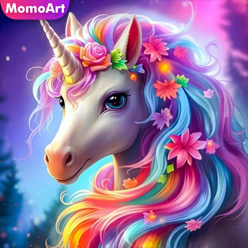 Momoart Elmas Boyama At Hayvan Deseni Yetişkinler için Yeni Başlayanlar DIY Zanaat Seti Elmas Mozaik Karikatür Yeni Varış Çocuk Hobi