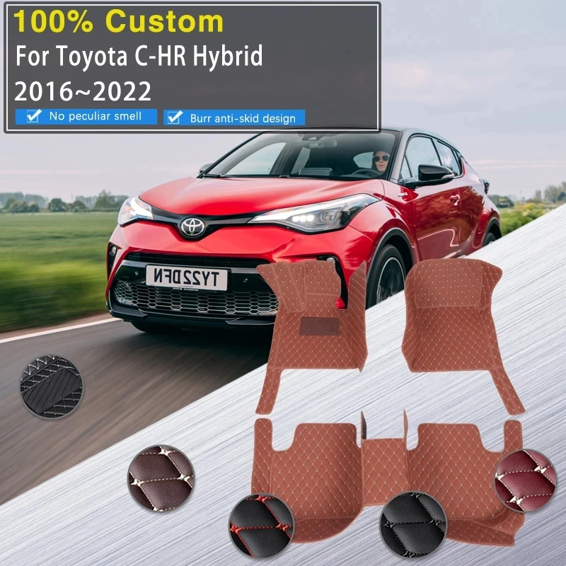 

Fit For Toyota C-HR Hybrid CHR CH R Shīeichiāru AX10 AX50 2016~2022 Luxury Car Floor Mats Leather Matt Carpets Auto Accessories