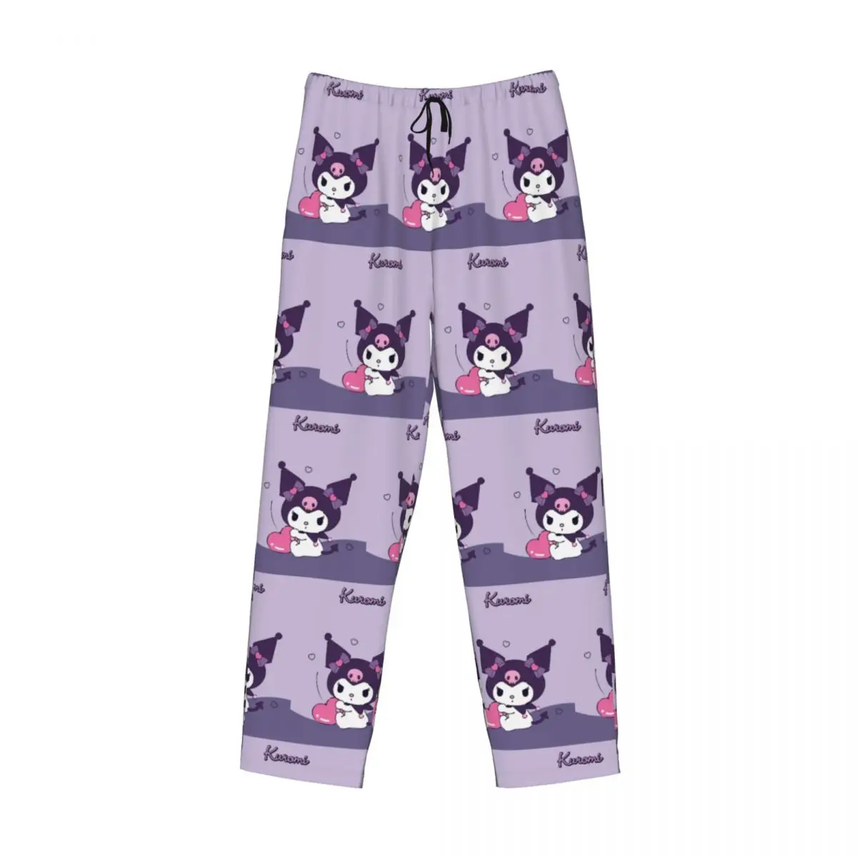 Benutzerdefinierte Männer Kuromi Pyjama Hose Drucken Comic Kawaii Schlaf Nachtwäsche Hose mit Taschen