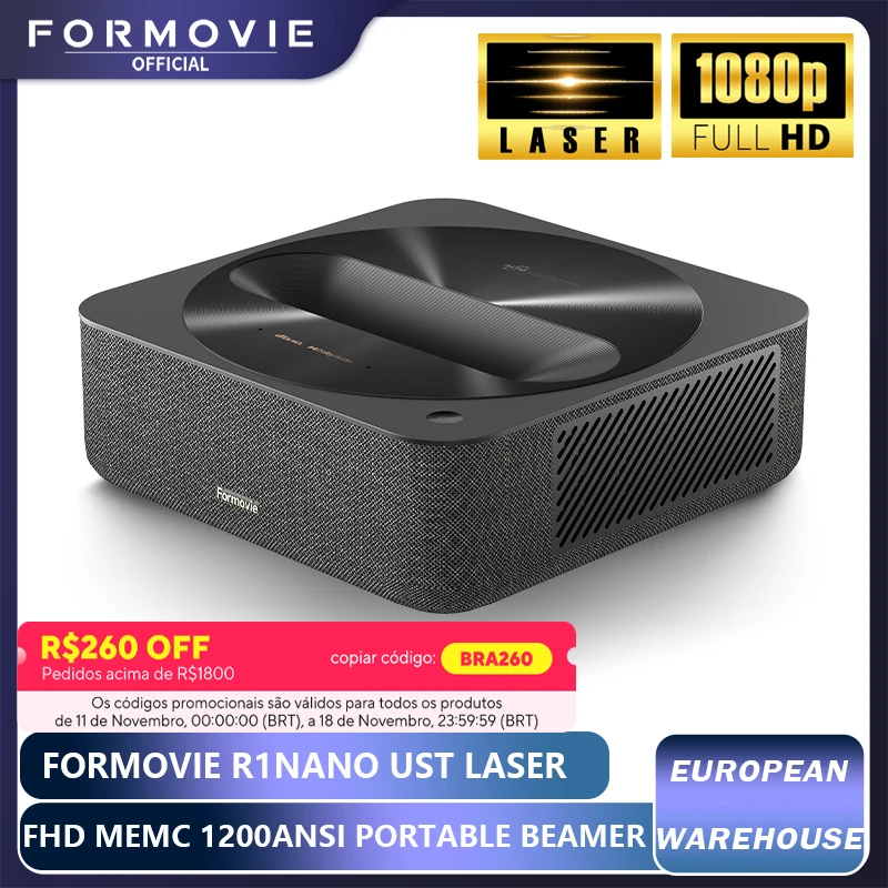 Formovie R1 Nano Ust Laser Projector Short Thorw 1200 ANSI Lumen 1080P HD Portable Home Theater Projectors Smart Outdoor Beamer