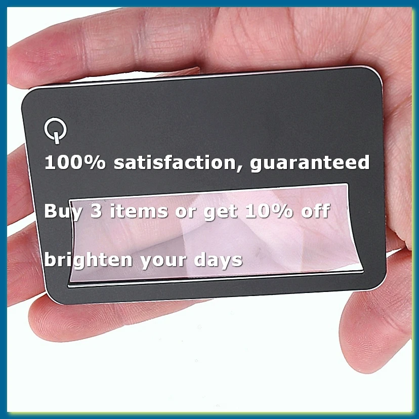 ●Credit Card Size Lighted 3X Magnifier Bundle Includes 2 Magnifiers, Each Magnifier for Reading Has-A57M
