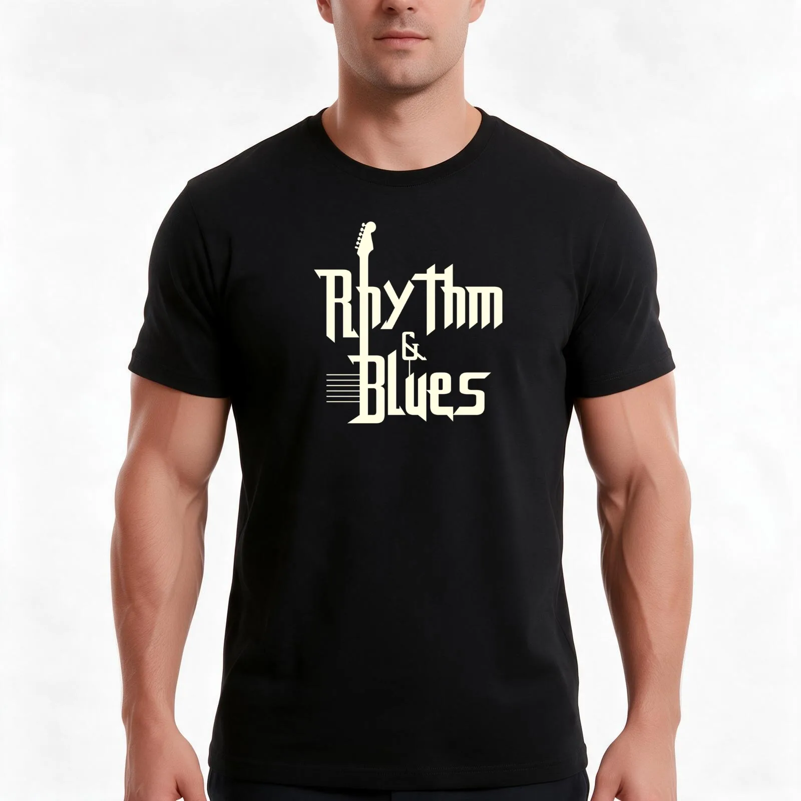 Rhythm and blues white color T-Shirt Summer Casual Cotton Tee Oversized Streetwear Tops Vintage Graphic Print 100% Cotton