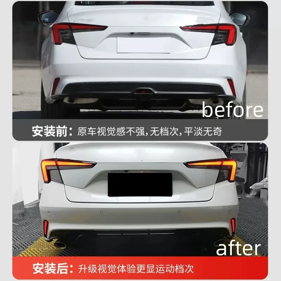 ABS المصد الخلفي عاكس أضواء بار مناسبة لهوندا إنتيجرا 11th النهار تشغيل ضوء بدوره إشارة اكسسوارات السيارات