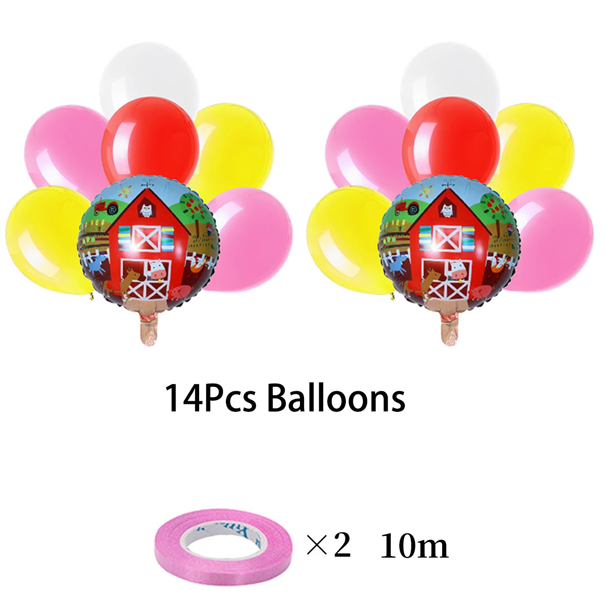 Cartoon Farm Animal Theme Birthday Banner Swirl Hanging Cow Pig Cake Toppers Balloon for Kids Birthday Baby Shower Party Decor view 5