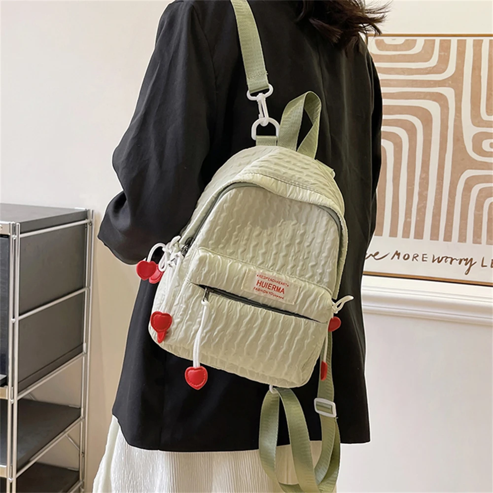 Mochila de nailon de alta calidad para Mujer, morral pequeño de nailon de Color sólido para jóvenes, Bolso de estudiante de moda, Bolso de viaje para Mujer 2023