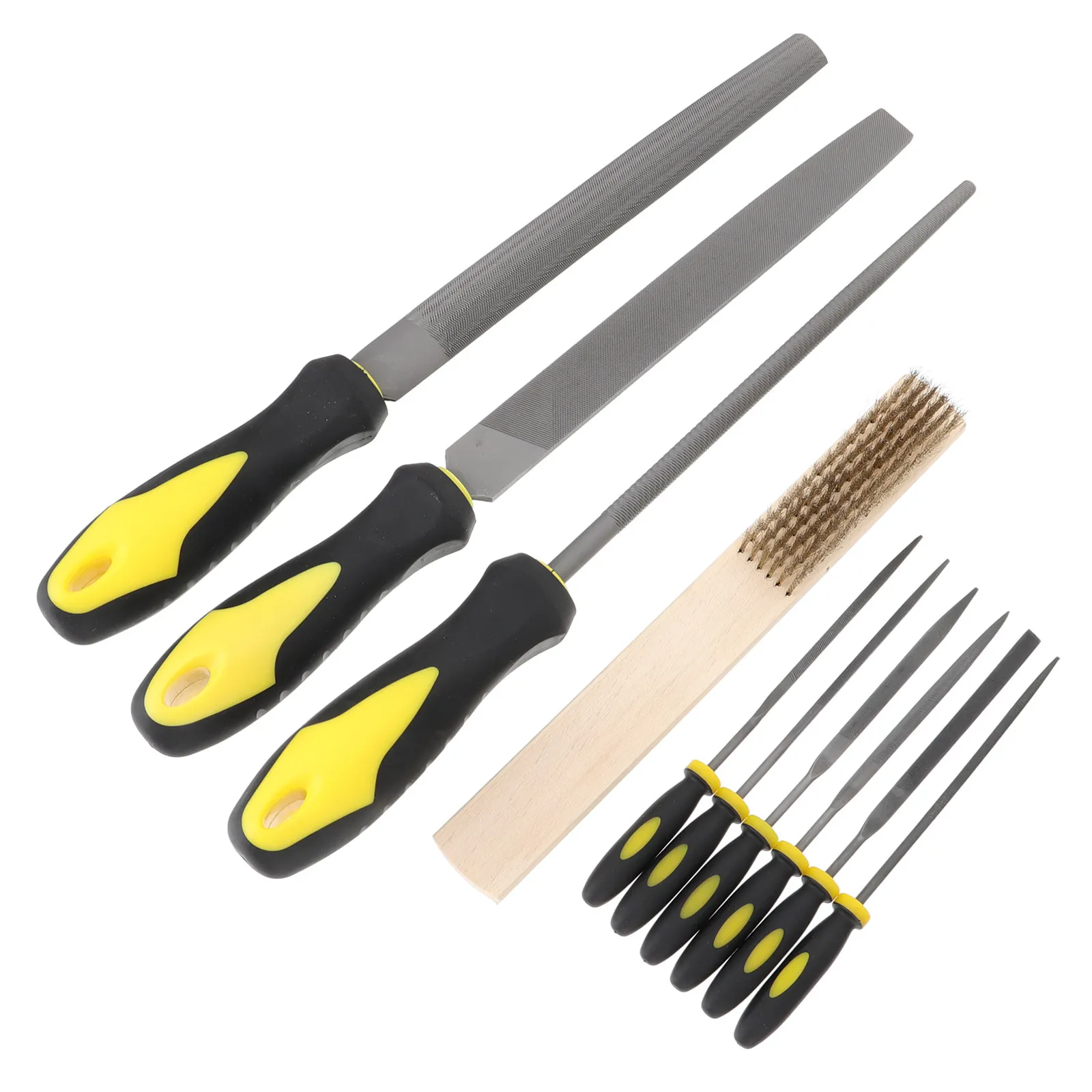 10Pcs Steel File Set Durable High Hardness Tempered Metal Polishing Tool Set for Woodworking Deburring Shaping