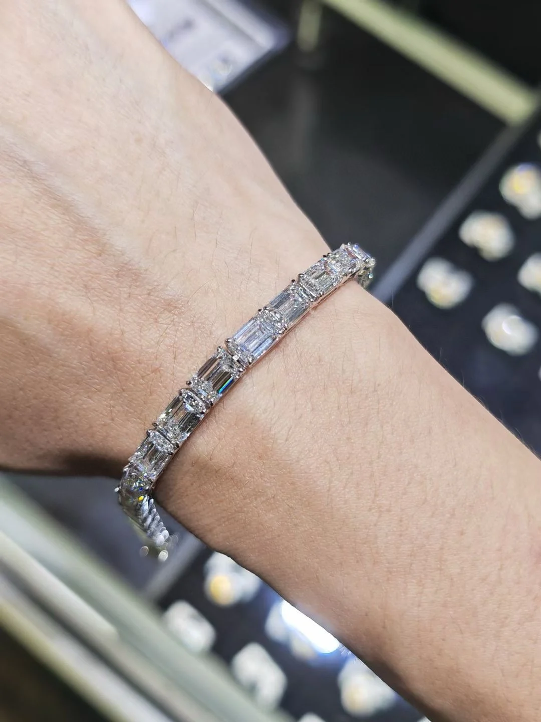 Ruif Customize Luxury Platinum 950 about 1ct  Lab Grown Diamond  Bracelet for Men Fine Charms Jewelry image 4