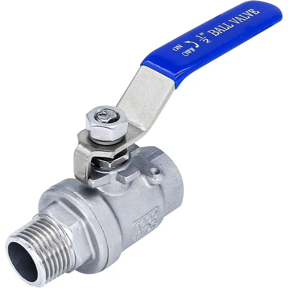 

Шаровой кран из нержавеющей стали 304 с резьбой NPT, 1/2 дюйма, серебристый, для воды, 1000 WOG, с внутренней и наружной резьбой, для воды и газа