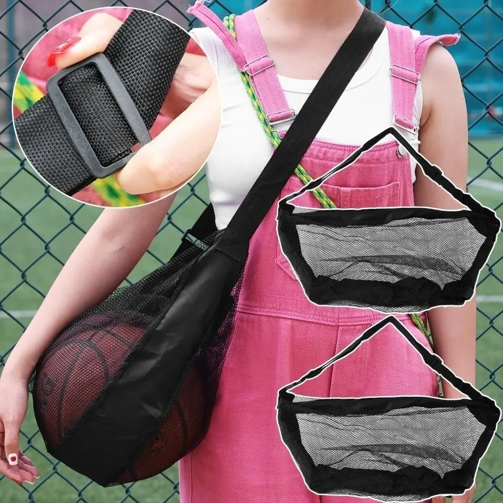 

Large Capacity Basketball Bag Adjustable Crossbody Football Storage Pouch Wear-resistant Tennis Net Bag for Outdoor Sports