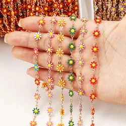 1 metres/strip 8 colors Daisy copper Chain for Jewelry Making DIY Necklace Chains Foot chain accessories Y20