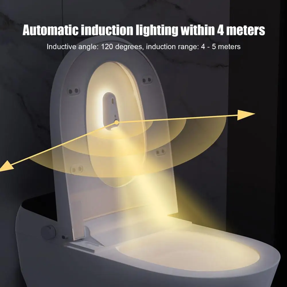 UV Sterilization Rechargeable USB-C Night Light Peel And Stick Intelligent Sensing Soft Nightlight for Bathroom Toilet