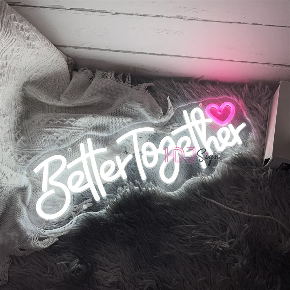 Better Together Neon Sign Led Lights Wedding Decoration Wall Neon LED Sign Bride To Be Neon Lights Just Married Neon Led Lights