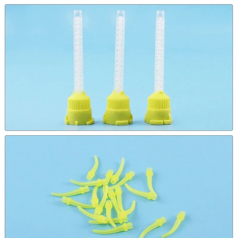 50pcs Dental Materials Dentistry Silicone Rubber Gun Conveying Mixing Head 7Mm Disposable Silicone Rubber Mixing Head