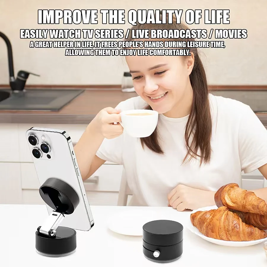 Vacuum Magnetic Phone Holder Foldable & Portable Phone Stand Multipurpose Phone Holder for Car Home Office Car Essentials