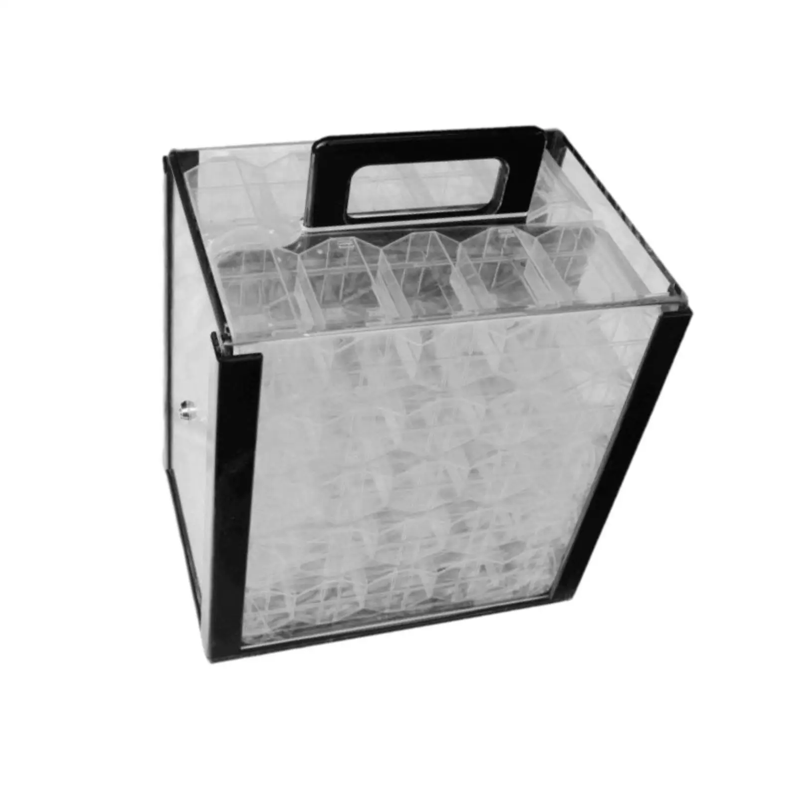 Chip Carrier,Acrylic Chip Case,Display Container,Transparent 10 Chip Racks Holds 1000 Chips for Tabletop Game Parties Family