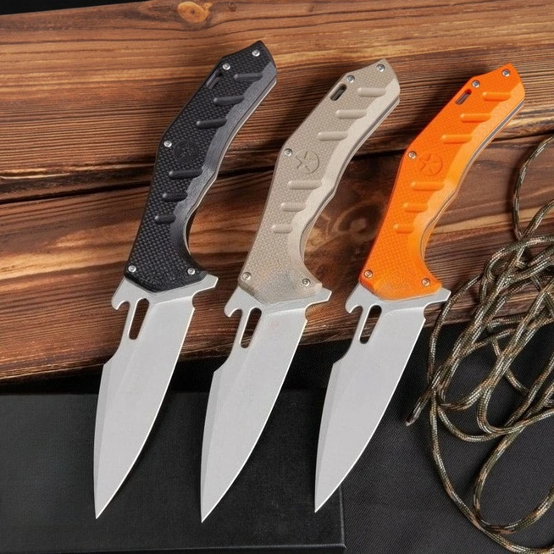 

Russian HOKC Pocket Folding Knife D2Steel Single Hand Quick Opening Survival Knife Outdoor Camping Jungle Hunting Tactical Knife