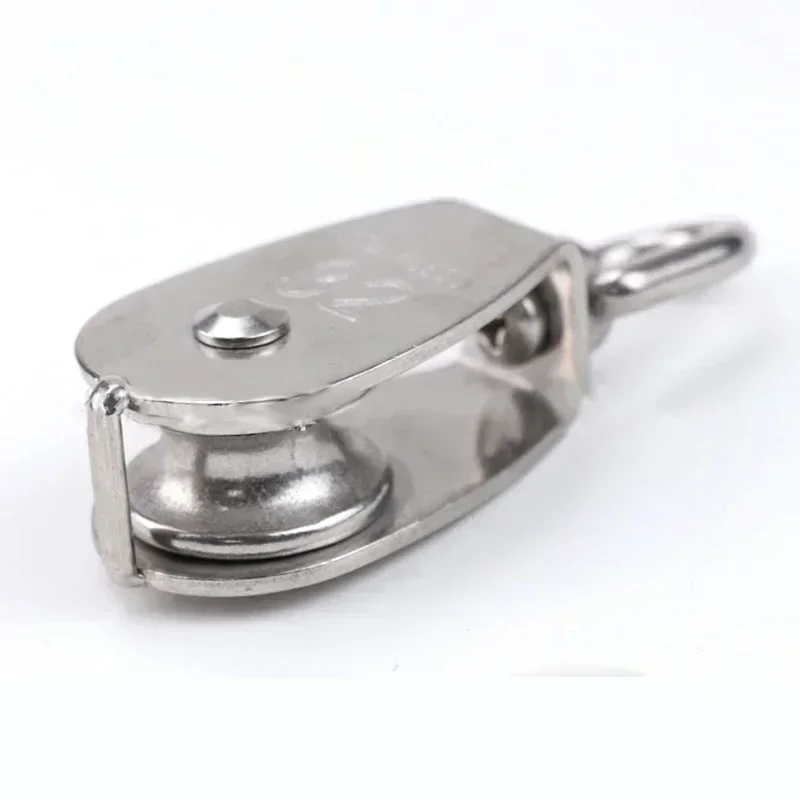 Stainless Steel Pulley M15/M20/M25/M32/M50 Single Wheel Rotary Lifting Rope Block Tool Marine Hauling Pulley