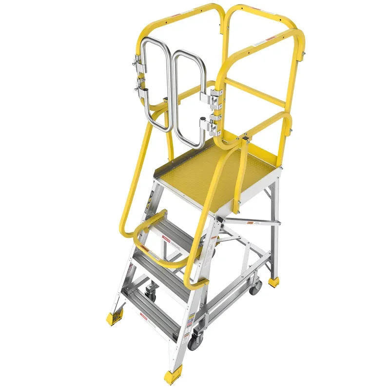 Warehouse Work Platform Ladder for Sale With Wheels Movable Telescopic Safe and Convenient Aluminum Ladder