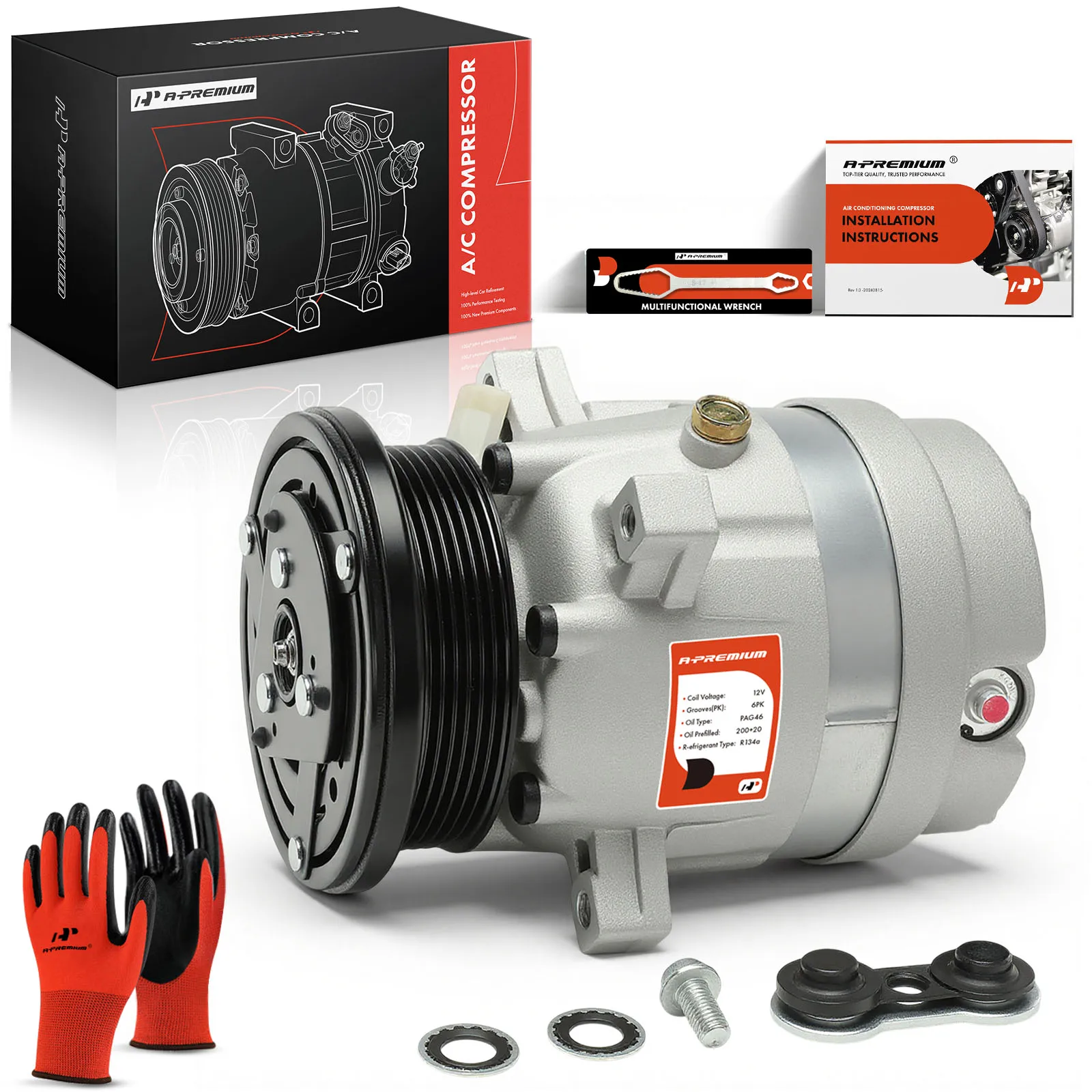 A-Premium AC Compressor with Clutch for Buick Regal 1994-1995 Century 1994-1996 GMC Sonoma 1997 Isuzu Hombre 1996-1997