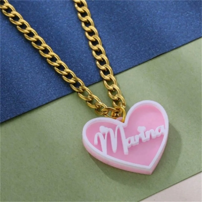 Customized Dual Color Acrylic 3D Cuban Chain Necklace Personalized Men's And Women's Fashion Accessories Jewelry Gifts
