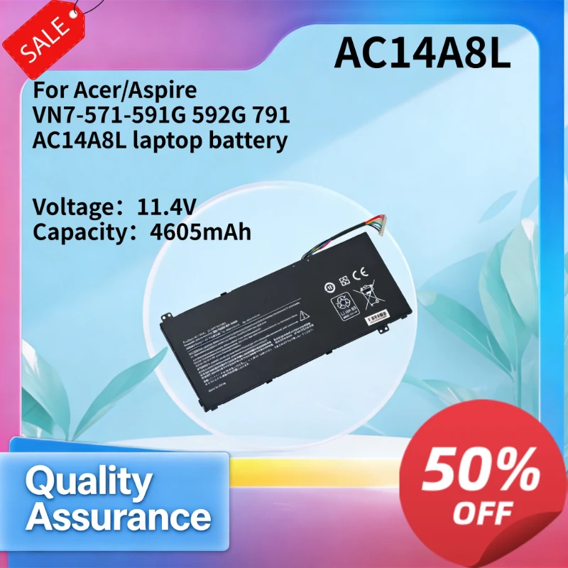 

AC14A8L 4605mAh 11.4V High Quality Laptop Battery Compatible with Acer Aspire VN7-571 591G 592G 791