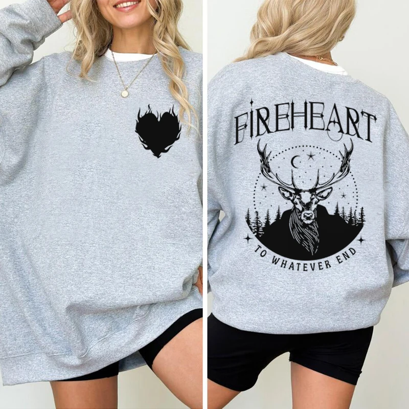 Sweat-shirt Fireheart pour femme, pull à capuche Trône de verre, SJM Acotar Bookish, sweat à col rond, vêtements pour femmes, Streetwear