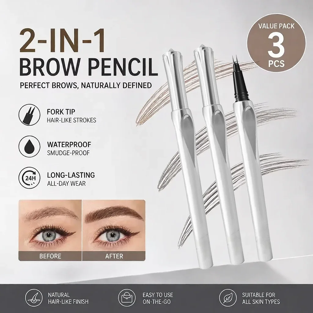 Fork-Tip Eyebrow Pencil — 3 Pieces — product detail 1