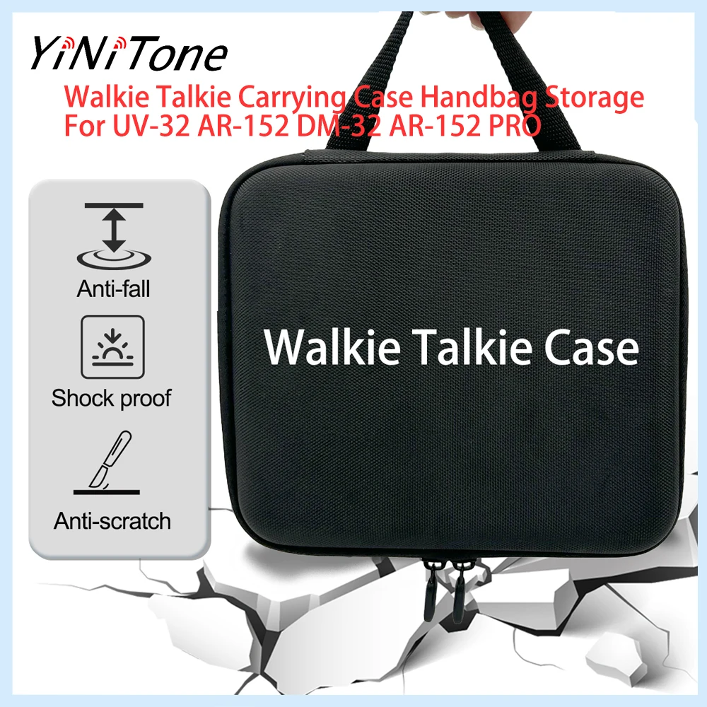 

Heavy Duty Carrying Case for BAOFENG UV-32 DM-32 AR-152 PRO - Hard Shell Protective Bag with Handle & Compartments