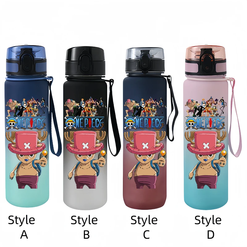 One Piece Anime Water Bottle Egg Head Island Luffy Zoro Chopper Nami 650Ml Large Capacity Portable Plastic Anime Water Cup Gift