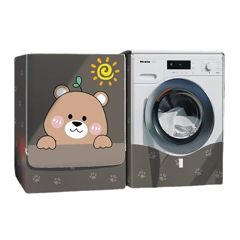 Roller Washing Machine Cover Waterproof and Sunscreen Cover, 10kg Fully Automatic Dust Cover Cloth