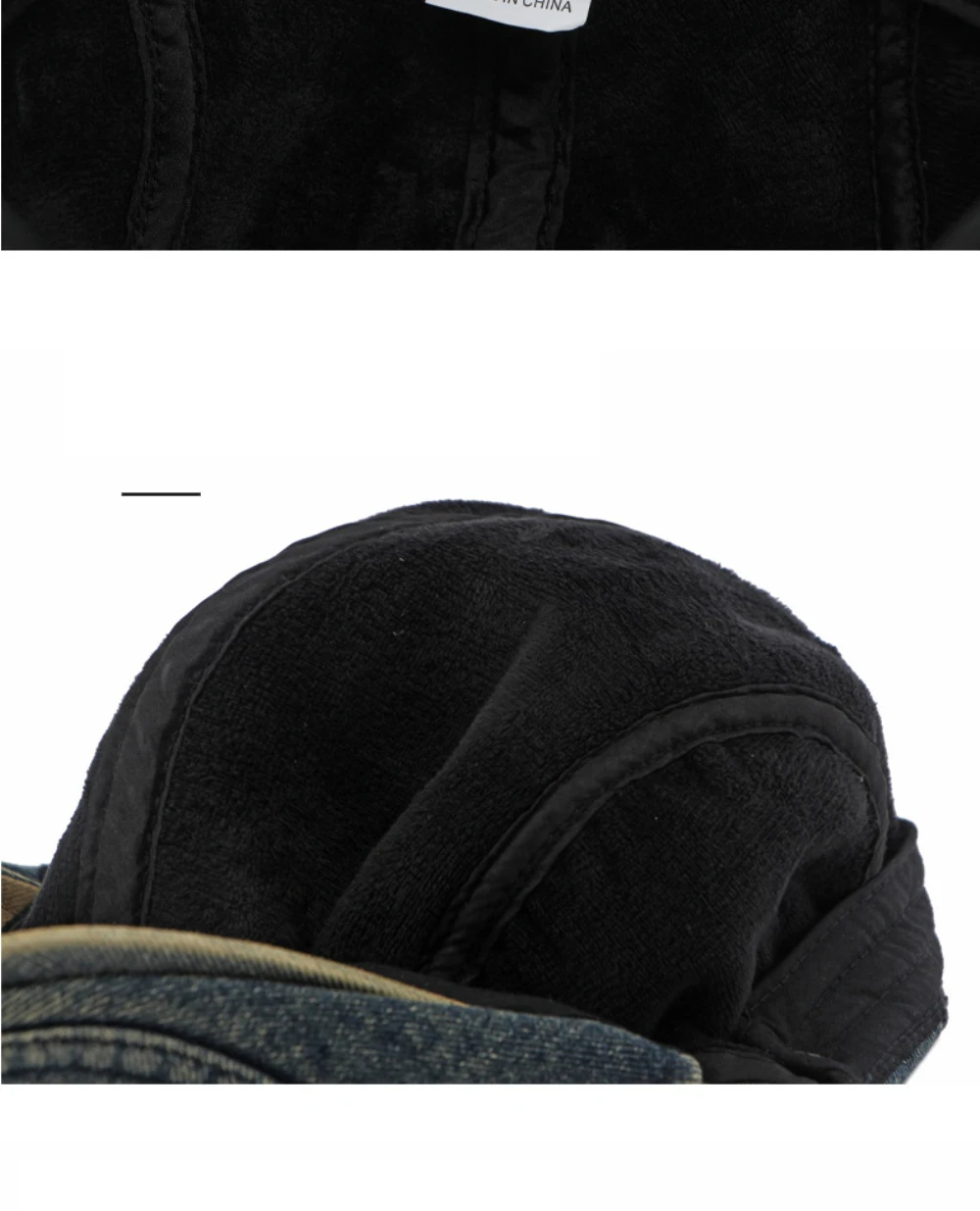 HT5155 Herren- und Damen-Baskenmütze, Künstler-Malermütze, Denim-Ivy-Flatcap für Damen und Herren, 2026 Neue Herbst-Winter-Fleece-gefütterte Denim-Baskenmütze – Detail 5