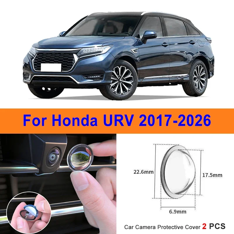 

360 Reverse Image Car Camera Cover Anti-Scratch PC Lens Protector Stickers For Honda URV 2017-2026 2Pcs
