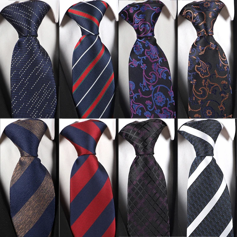 Herren-Krawatte, 8 cm, für den täglichen Gebrauch, luxuriöse Krawatten, klassisch gestreift, Gravata für Herren, passend für Hochzeit, Arbeitsplatz, Anzug-Accessoires
