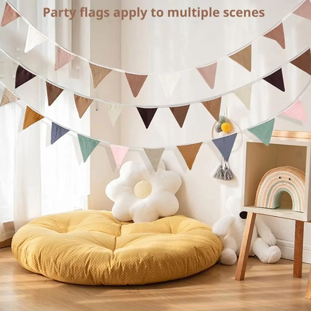 

Cotton Triangle hanging colorful Flags Party Pennant Flags Fun Decoration Educational Hanging Decor Kindergarten T7J7