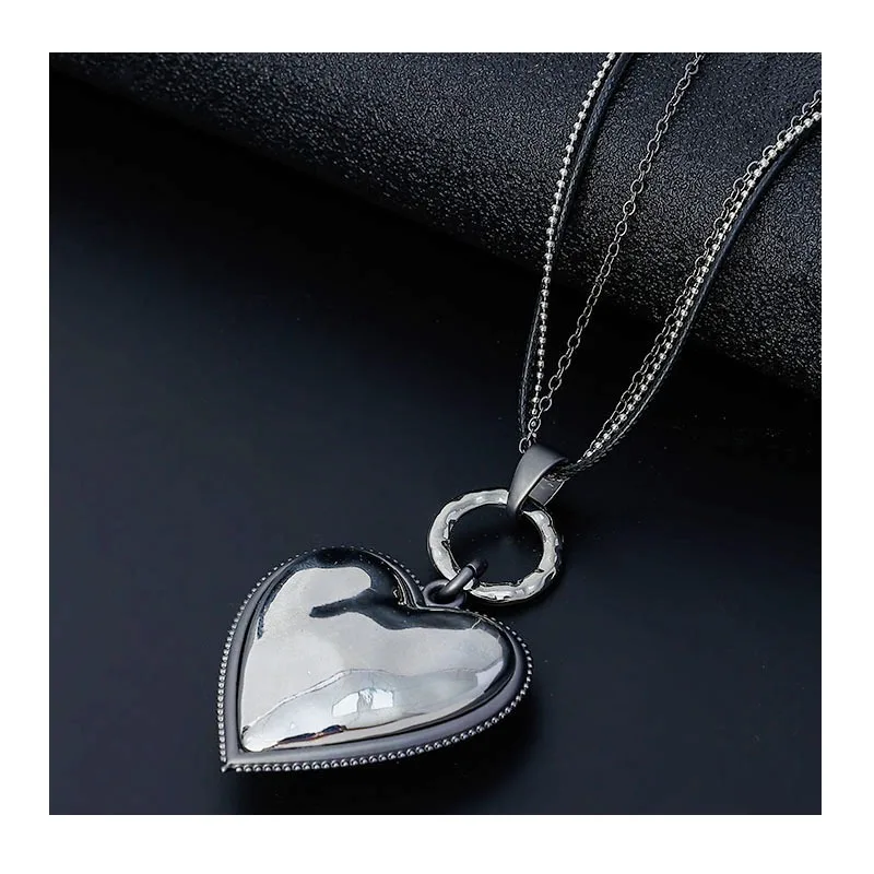 

Explosive Double-sided Love Necklace, Fashionable and Simple Pendant, Women's Foreign Trade Metal Sweater Chain