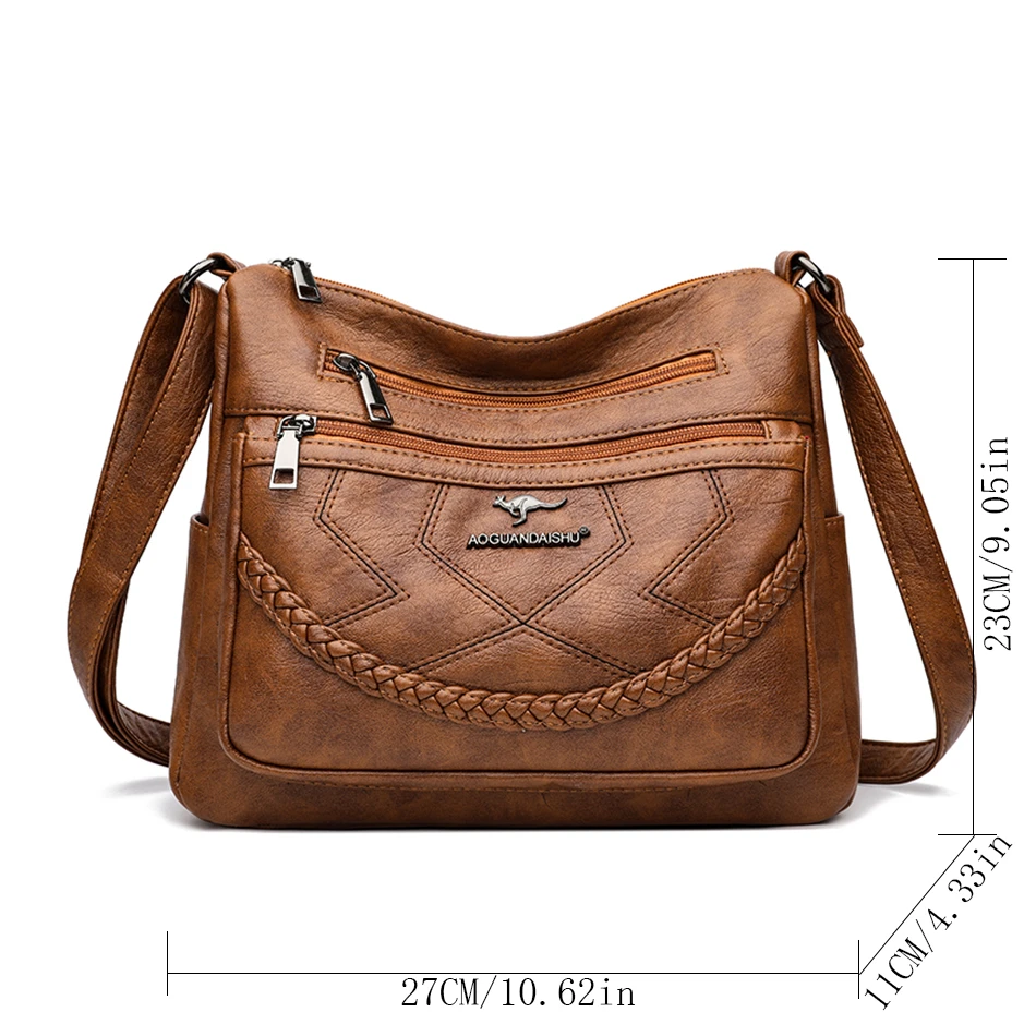 2023 Trend Messenger Bags Soft PU Leather Luxury Handbags Purses Women Bags Designer Shoulder Crossbody Bag for Female Branded