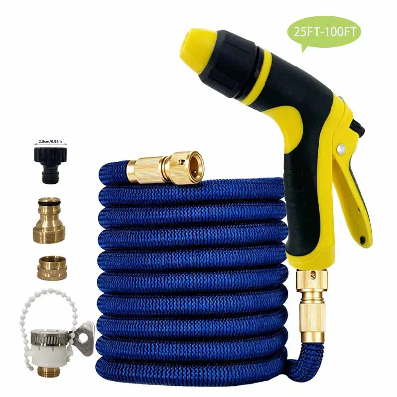 

1 шт. Экономия времени и места! Расширяемый шланговый пистолет высокого давления — идеально подходит для чистки автомобилей и полива домашнего сада 25–100 футов